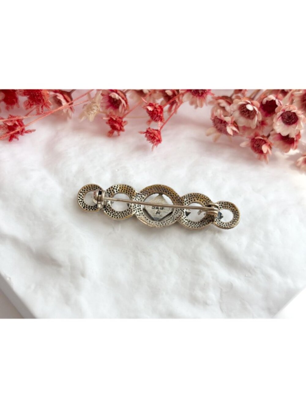 Art Deco Abstract Marcasite Accented Sterling Silver Vintage 925 Brooch | Pin - Picture 5 of 10